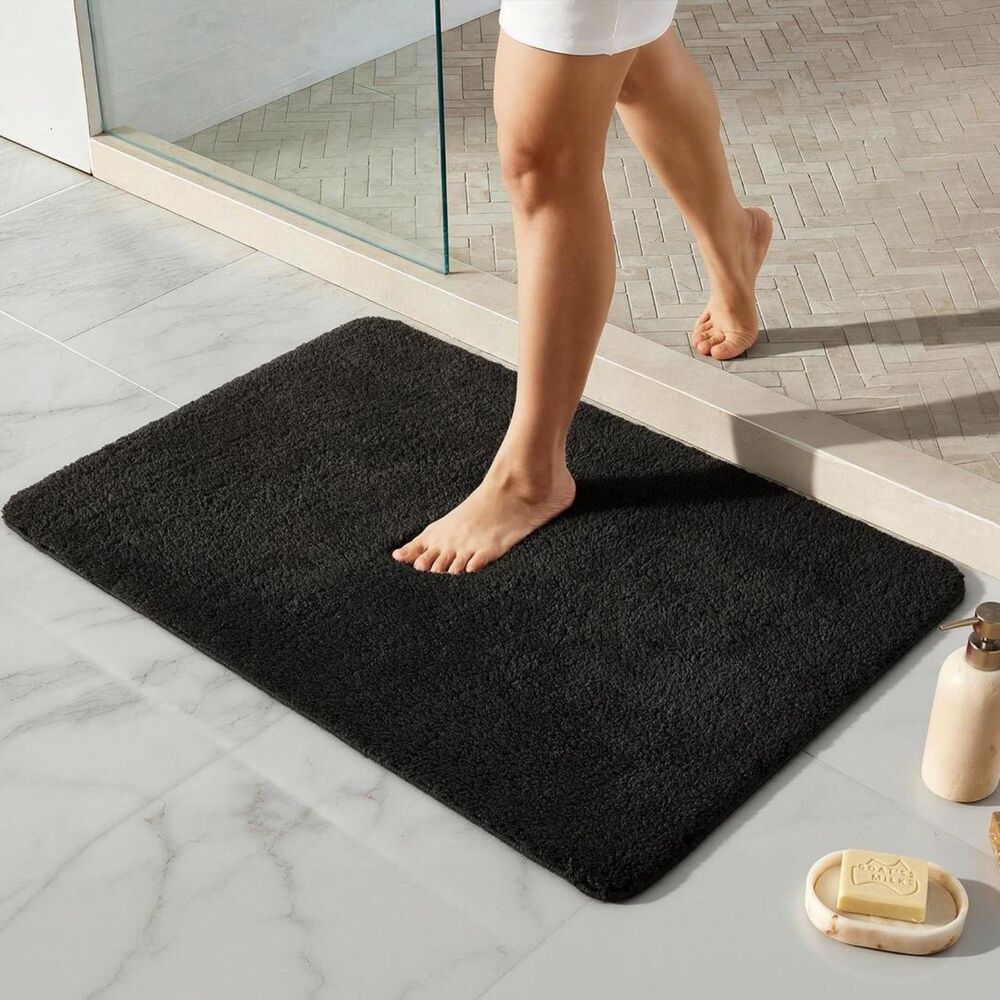 Brand New Tyuu Black Bathroom Rug 24" × 36"